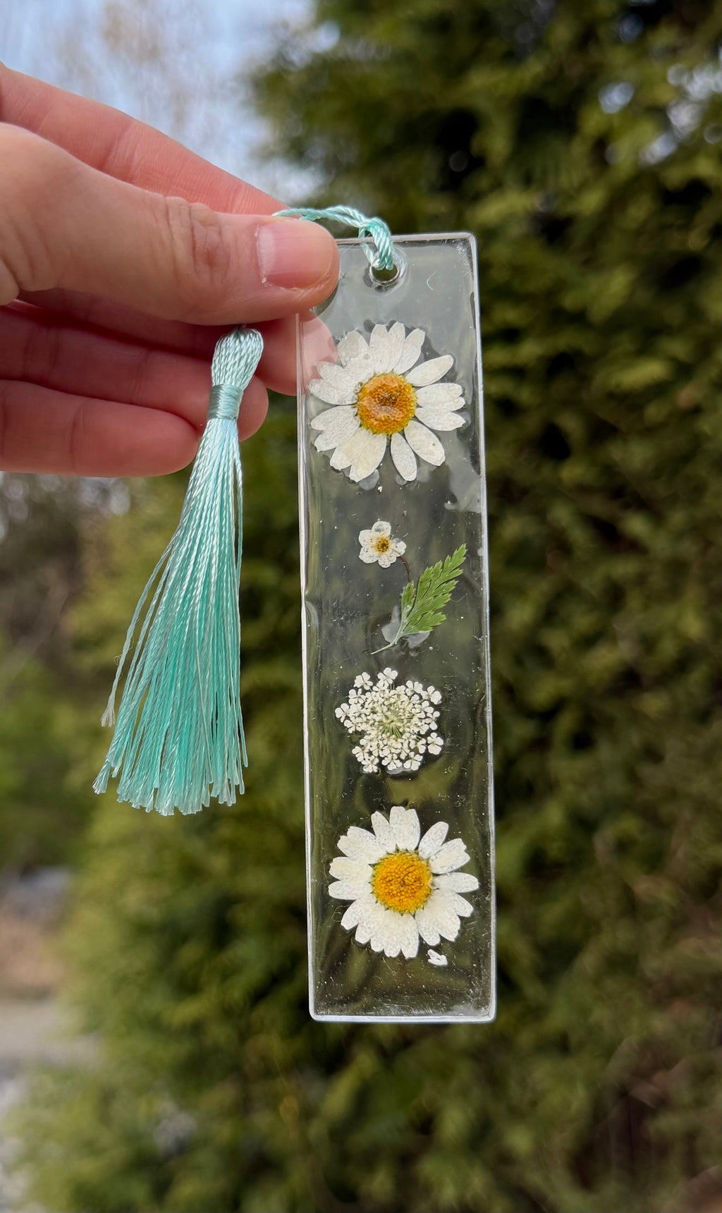 Pressed Flower Resin Bookmark – Handmade