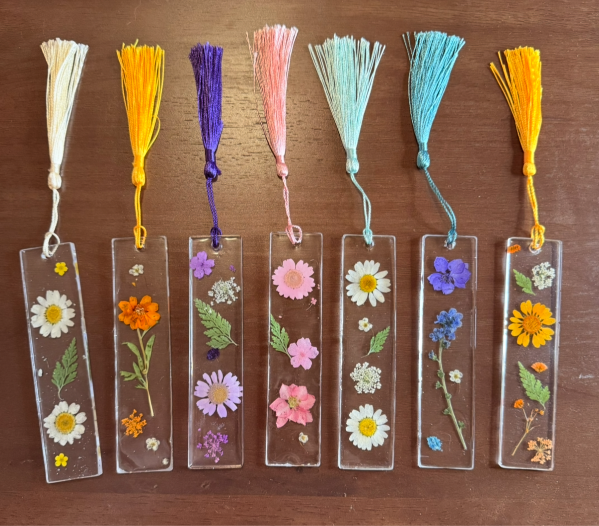 Dried pressed-flower Resin Bookmark