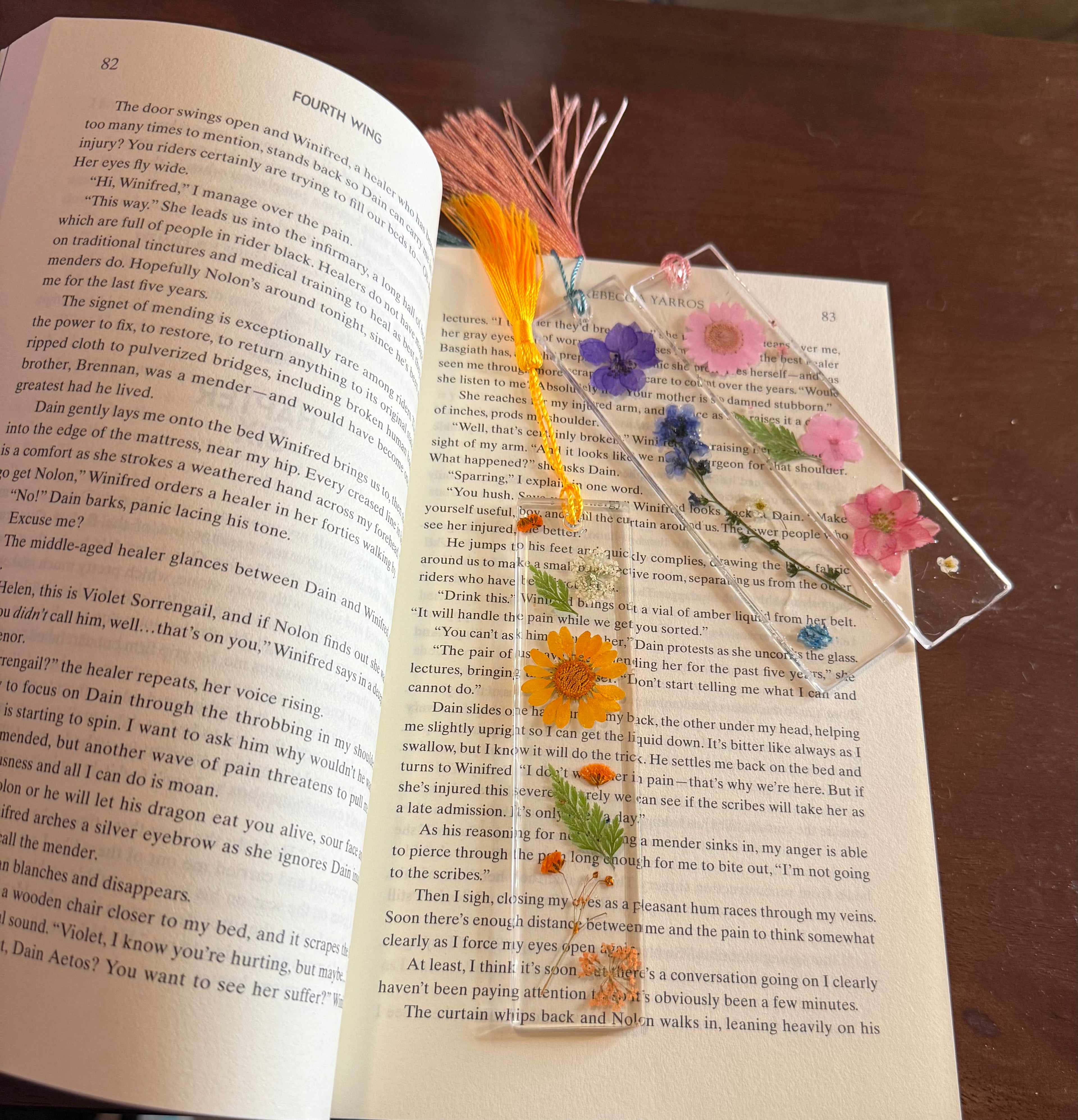 Dried pressed-flower Resin Bookmark