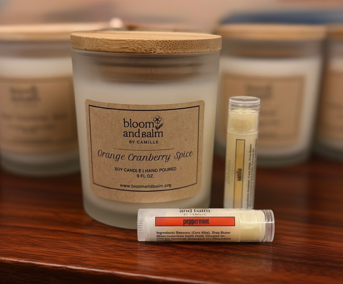 Candle + 2 Lip Balm Bundle