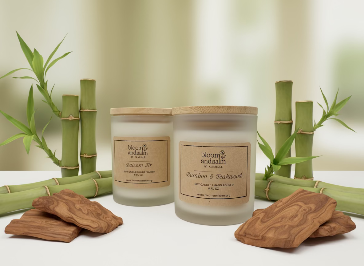 Bamboo + Teakwood- Homemade Soy Wax Candle
